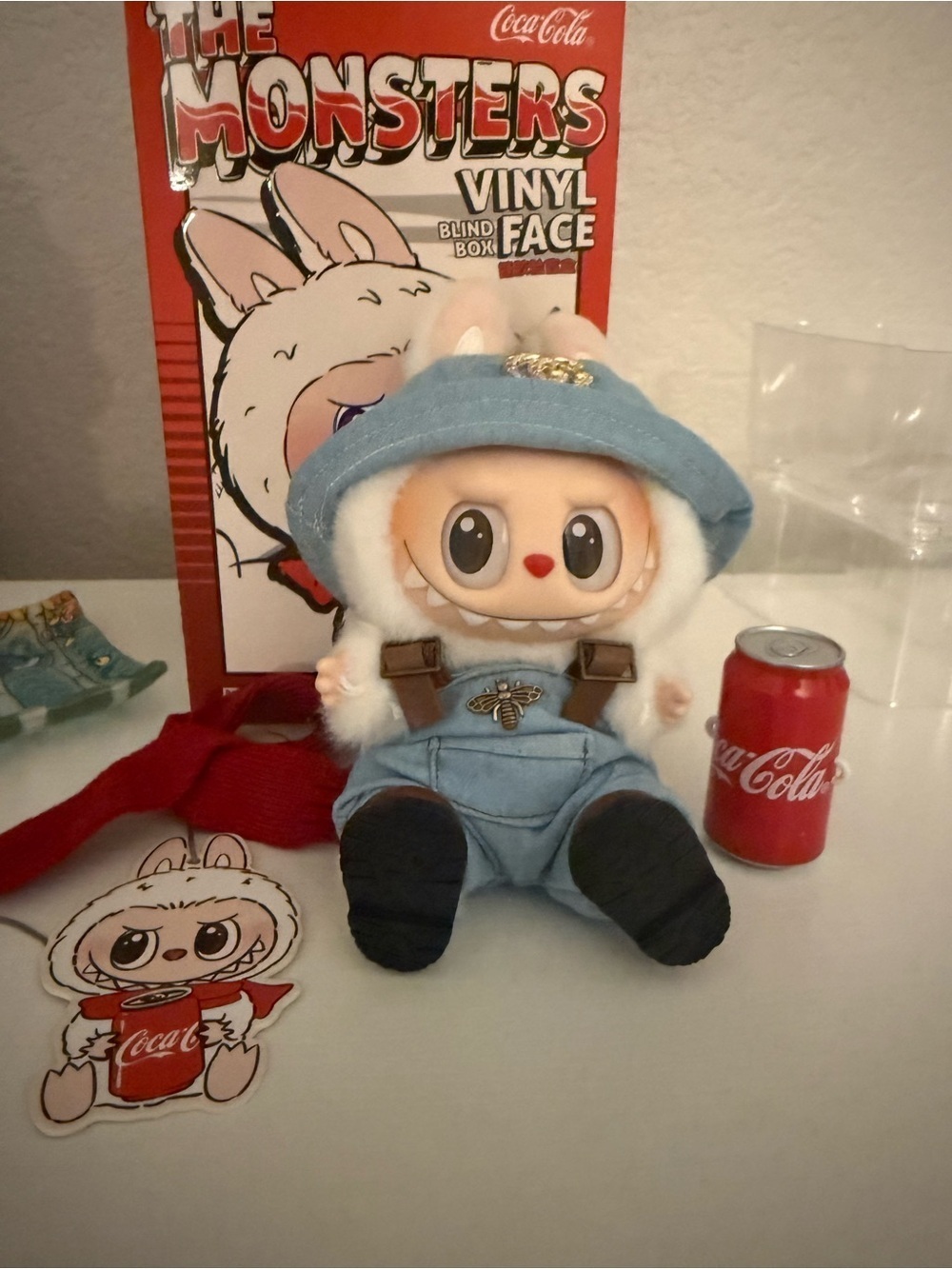 Authentic POP MART Labubu The Monsters Coca-Cola Series + Custom Denim Outfit